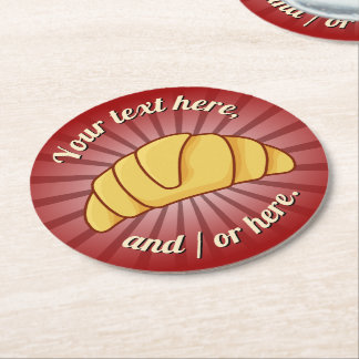 Croissant Round Paper Coaster