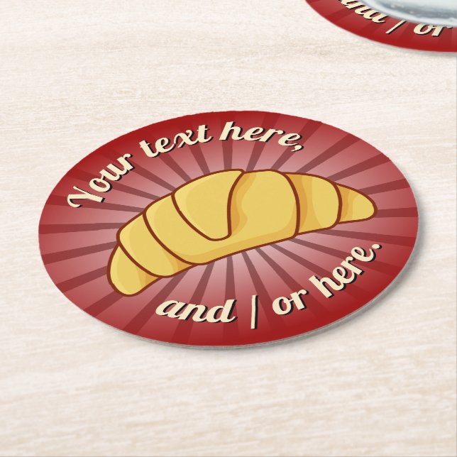 Croissant Round Paper Coaster (Angled)