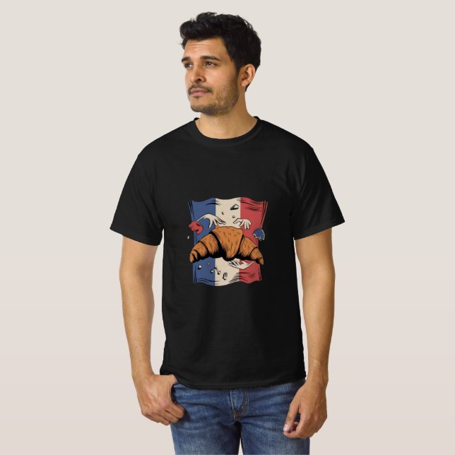 Croissant with hands funny men t-shirt design (Front Full)