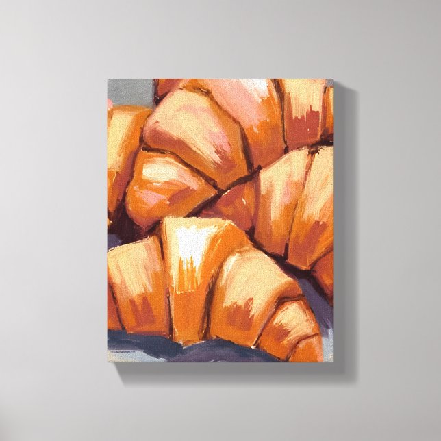 Croissants Fresh Bakery Painting Canvas Print (Front)