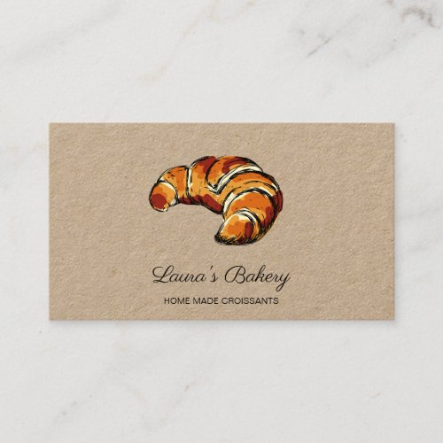 Croissants Home Bakery Rustic Vintage Business Card