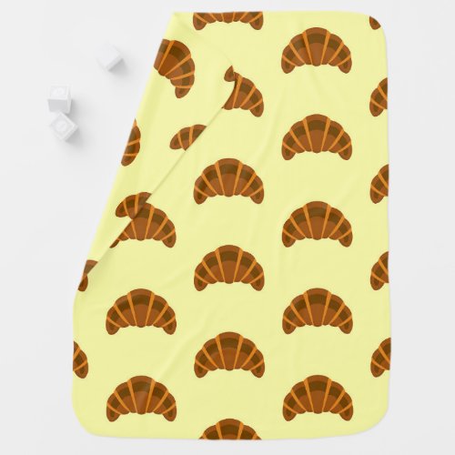 Croissants Lovers Light Yellow France French Food Baby Blanket
