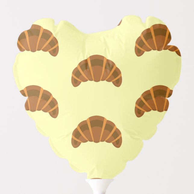 Croissants Lovers Light Yellow France French Food Balloon (Front)