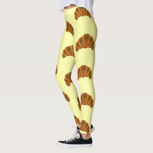 Croissants Lovers Light Yellow France French Food Leggings