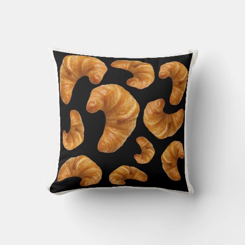 Croissants pattern throw pillow