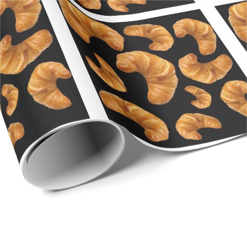 Croissants pattern wrapping paper