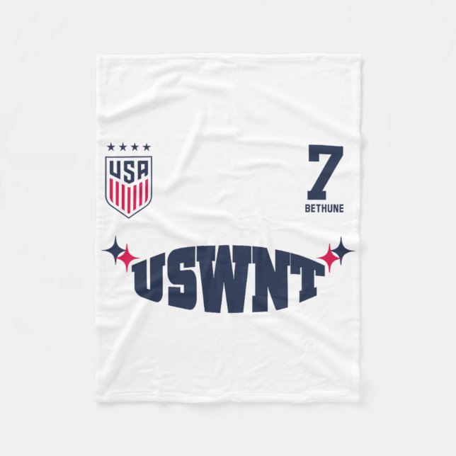 Croix Bethune 20 White Uswnt Officially Licensed  Fleece Blanket (Front)