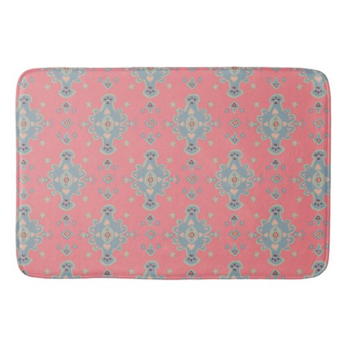 Cromwell Carpet Modern Print Pattern Blue Red Pink Bath Mat
