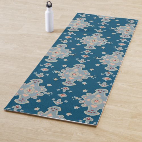 Cromwell Carpet Modern Print Pattern Red Pink Blue Yoga Mat