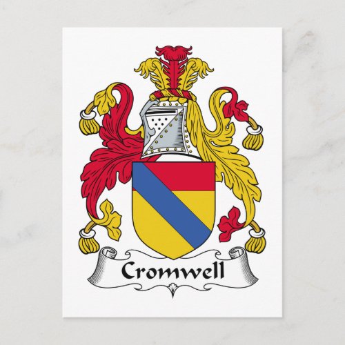 Cromwell Family Crest Postcard