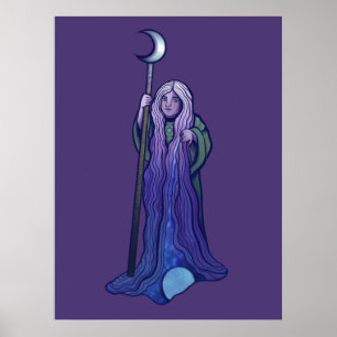 Crone Moon Goddess Pagan Art Wiccan  Poster