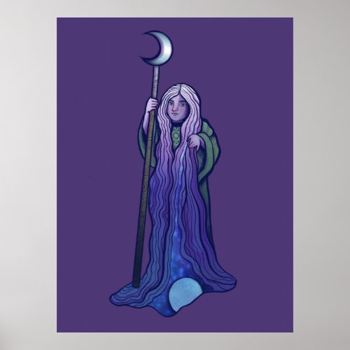 Crone Moon Goddess Pagan Art Wiccan  Poster