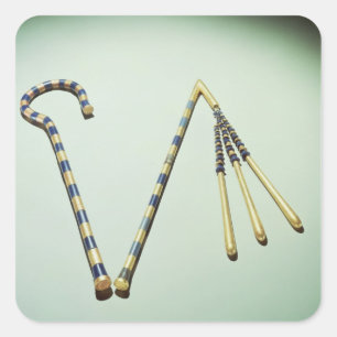 Crook and flail, from the Tomb of Tutankhamun Square Sticker