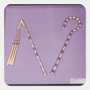 Crook and flail, from the Tomb of Tutankhamun Square Sticker