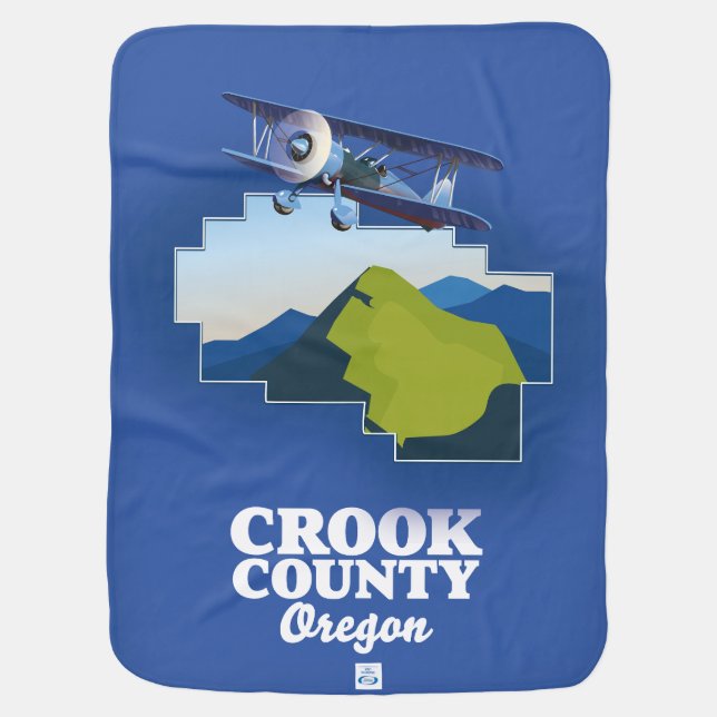 Crook County Oregon map Baby Blanket (Back)