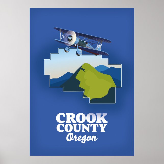 Crook County Oregon map Poster (Front)
