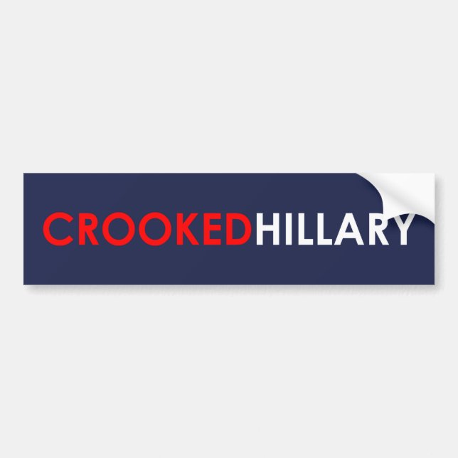Crooked Hillary Bumper Sticker (Blue) (Front)
