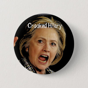 Crooked Hillary Clinton Pinback Button