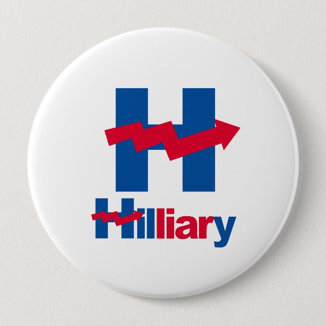CROOKED HILLARY IS A LIAR - - Anti-Hillary - Button (Front)