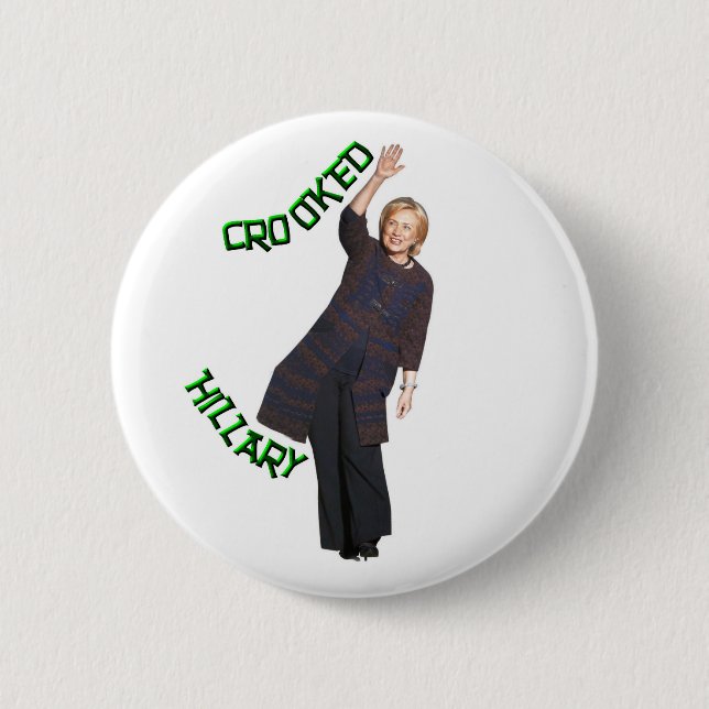 Crooked Hillary Pinback Button (Front)