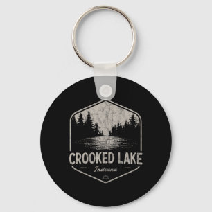 Crooked Lake Indiana Outdoors Vintage Keychain