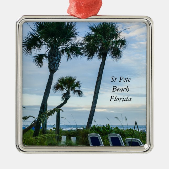 Crooked Palm Trees Metal Ornament (Front)