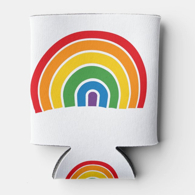 Crooked rainbow can cooler (Front)