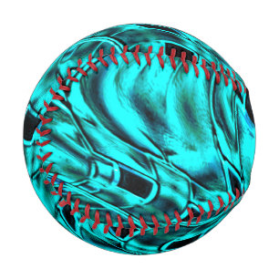 Crooked squares mirrored in cyan or blue image baseball