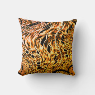 Crooked with a light shade of coral to gold throw pillow