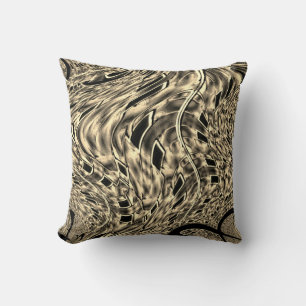 Crooked with a strong shade of beige, mirror throw pillow