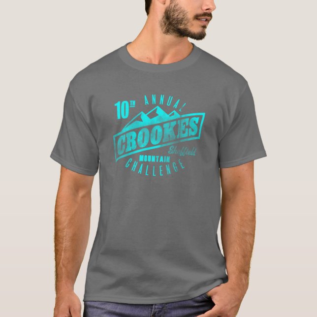Crookes Mountain Challenge Tee in Dark Gray (Front)