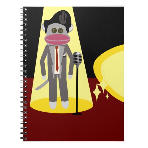 Crooner Fun Fifties Retro Singer Sock Monkey Notebook