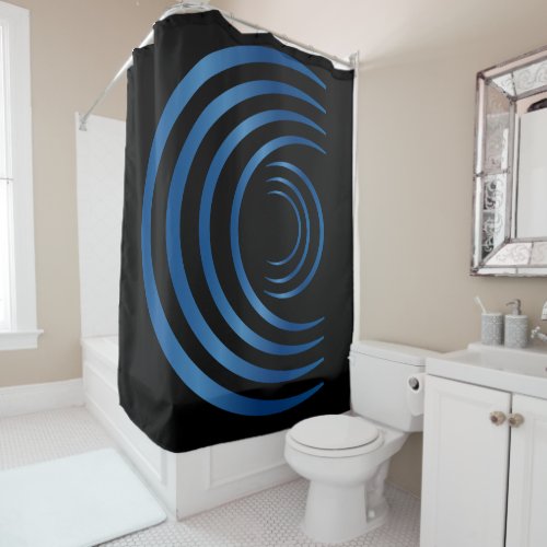 Crop Circle _ Ancient Aliens Blue Shower Curtain