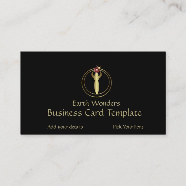 Crop Circle Art - Ruby Gold Logo Business Card (Front)