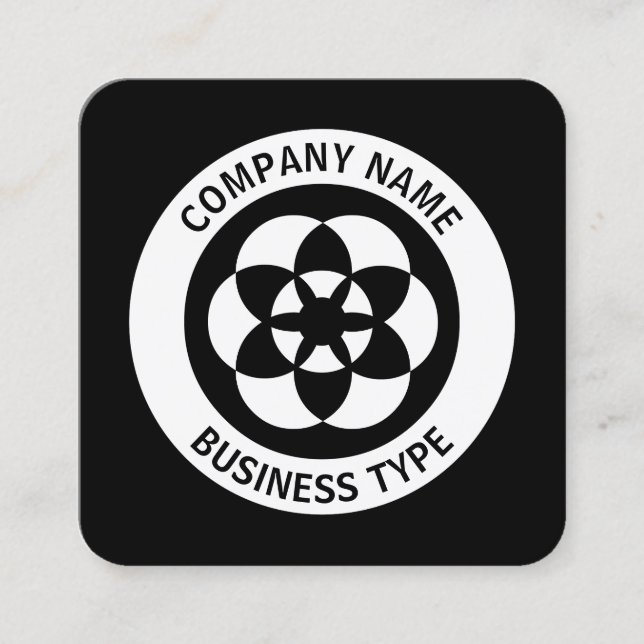 Crop Circle - Black Square Business Card (Front)