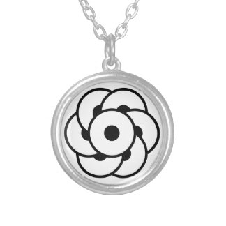Crop Circle Flower – Geometric Cosmic Art Silver Plated Necklace