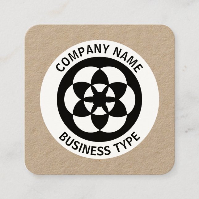 Crop Circle - kraft Square Business Card (Front)