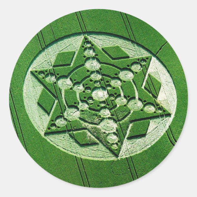 Crop Circle Spinning Star Wiltshire Classic Round Sticker (Front)
