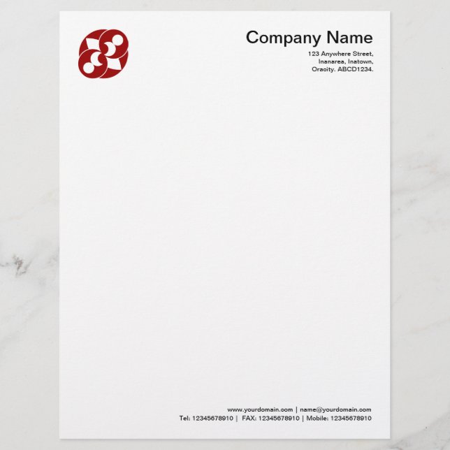 Crop Circle Symbol 03 - Ruby Red Letterhead (Front)