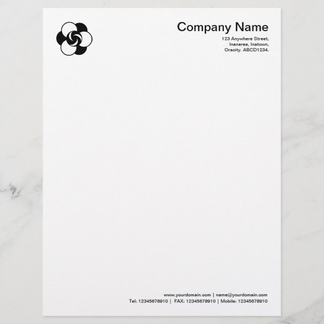 Crop Circle Symbol 04 - Black Letterhead (Front)
