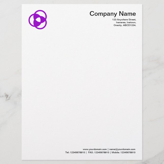 Crop Circle Symbol 05 - Purple Letterhead (Front)