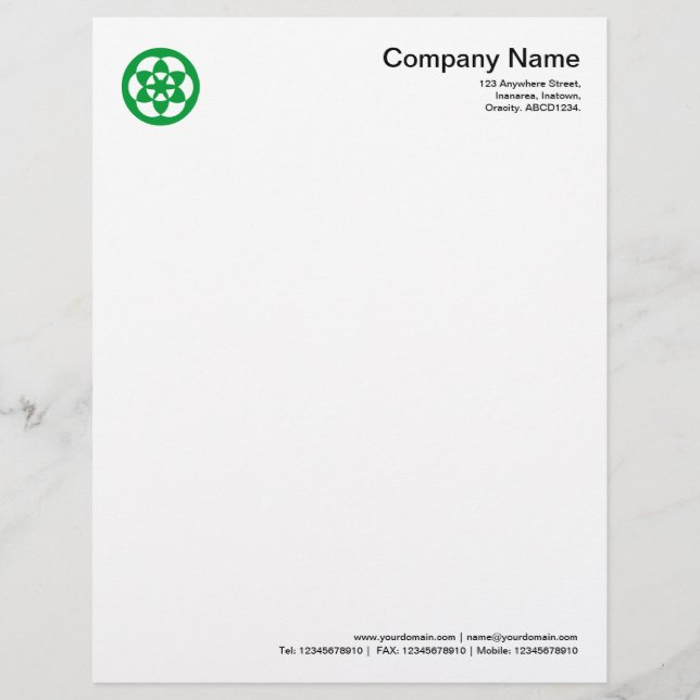 Crop Circle Symbol - Grass Green Letterhead (Front)