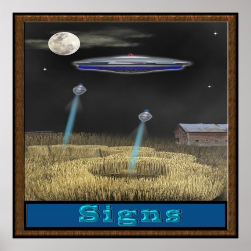 Crop circle ufo poster