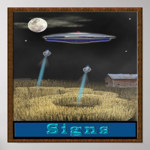 Crop circle ufo poster