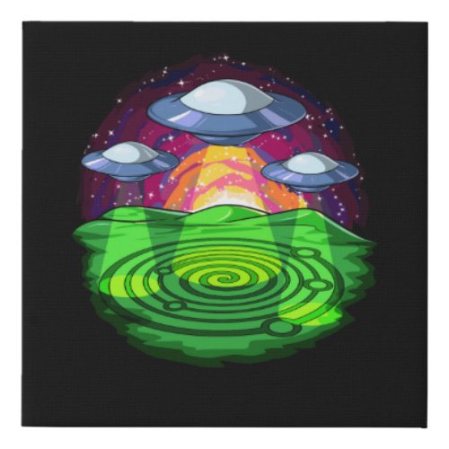 Crop Circles Alien Abduction Faux Canvas Print