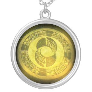 Crop Cirle 5 Silver Plated Necklace