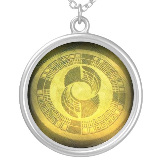 Crop Cirle 5 Silver Plated Necklace (Front)