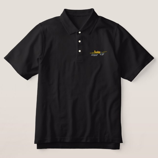 Crop Duster Embroidered Polo Shirt (Design Front)