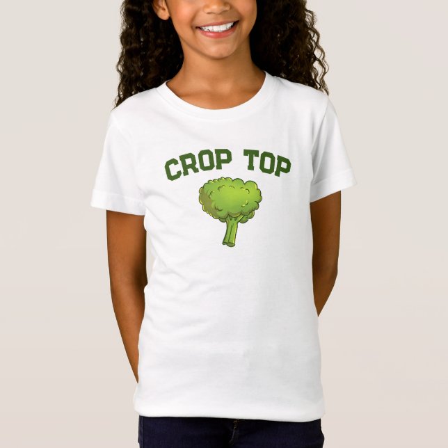 Crop Top, Broccoli, Vegetables, Funny Kids' T-Shirt (Front)