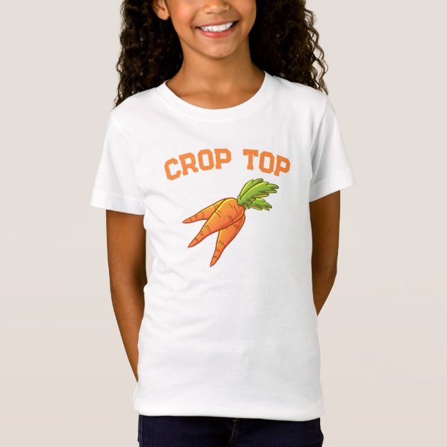 Crop Top, Carrots, Vegetables, Funny Kids' T-Shirt (Front)